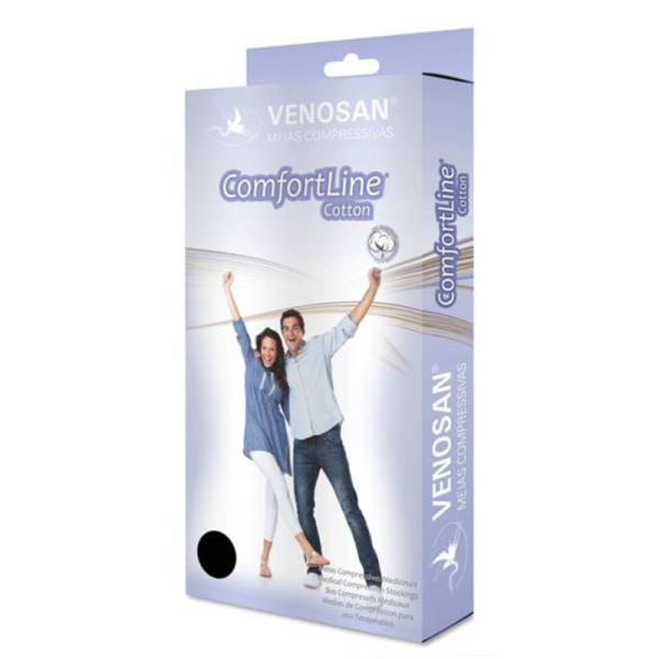 Meia Venosan Comfortline Cotton Ad Panturrilha Longa Ponta Do Pé Aberta