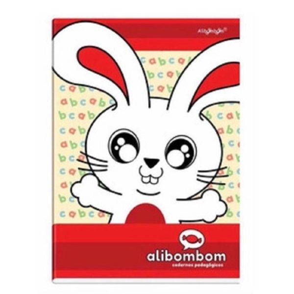 Caderno Alibombom Vermelho Pautas Numeradas 123X