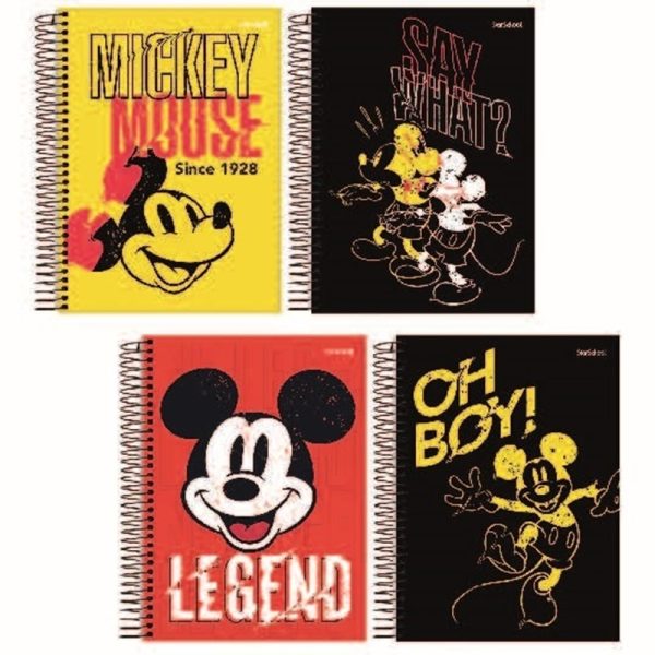 Caderno Universitário Capa Dura 12 Matérias Mickey Mouse 192 Folhas
