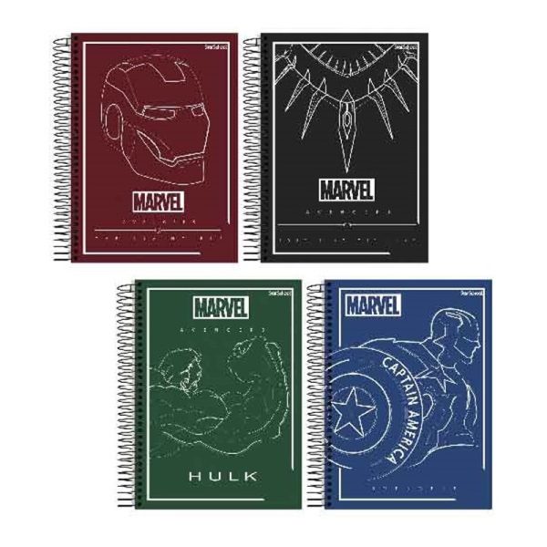 Caderno Universitário Capa Dura 12 Matérias Avengers 192 Folhas